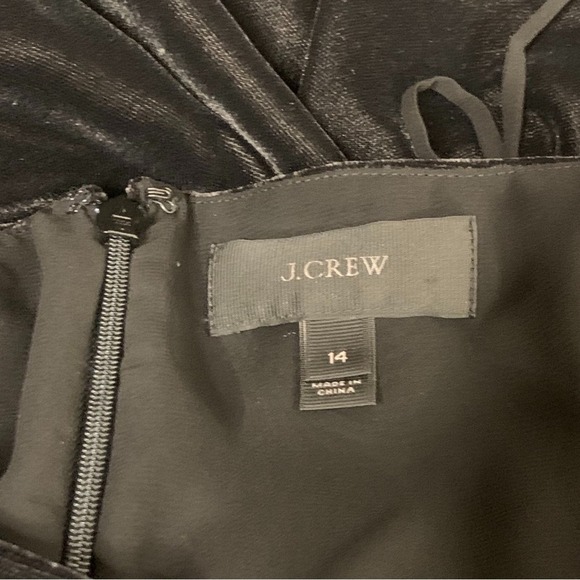 New J. Crew Cropped Wide Leg Jumpsuit in Black Velvet Size 14 $128 - Picture 9 of 10